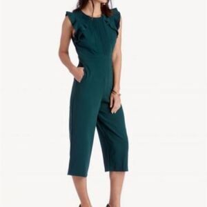 dRA By Anthropologie Kaia Wide Leg Crop Dark Green Jumpsuit Size S